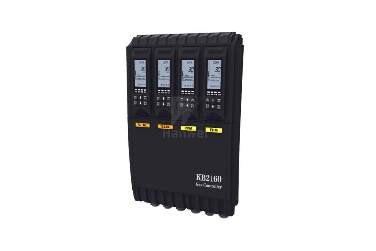 PESV KB2160 wall mounted gas controller featuring 4 channels with clear LCD concentration display.