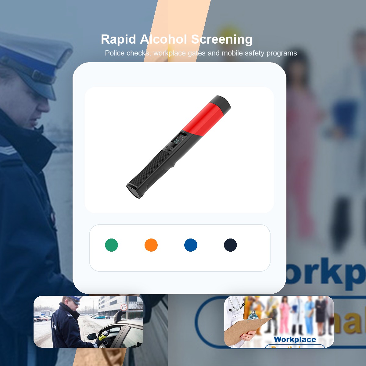 AT7600 fast screening alcohol breathalyzer for police and workplace screening applications