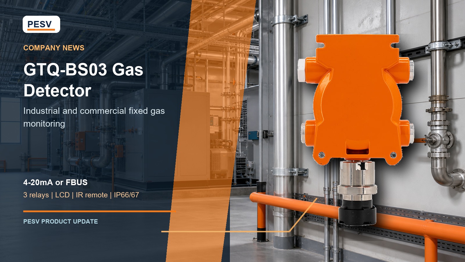 PESV Introduces GTQ-BS03 Gas Detector for Industrial and Commercial Safety