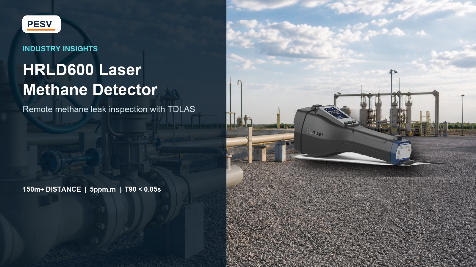 HRLD600 Handheld Laser Methane Detector for Remote Leak Inspection