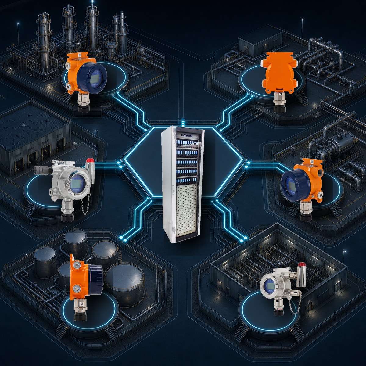 KB2160 gas control panel centralized monitoring network
