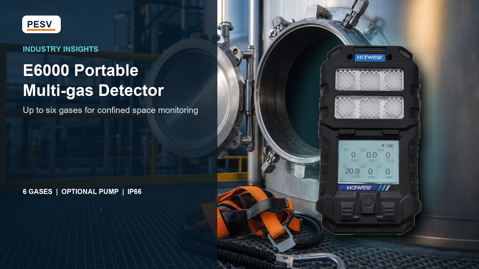 E6000 Portable Multi-gas Detector for Confined Space Gas Monitoring