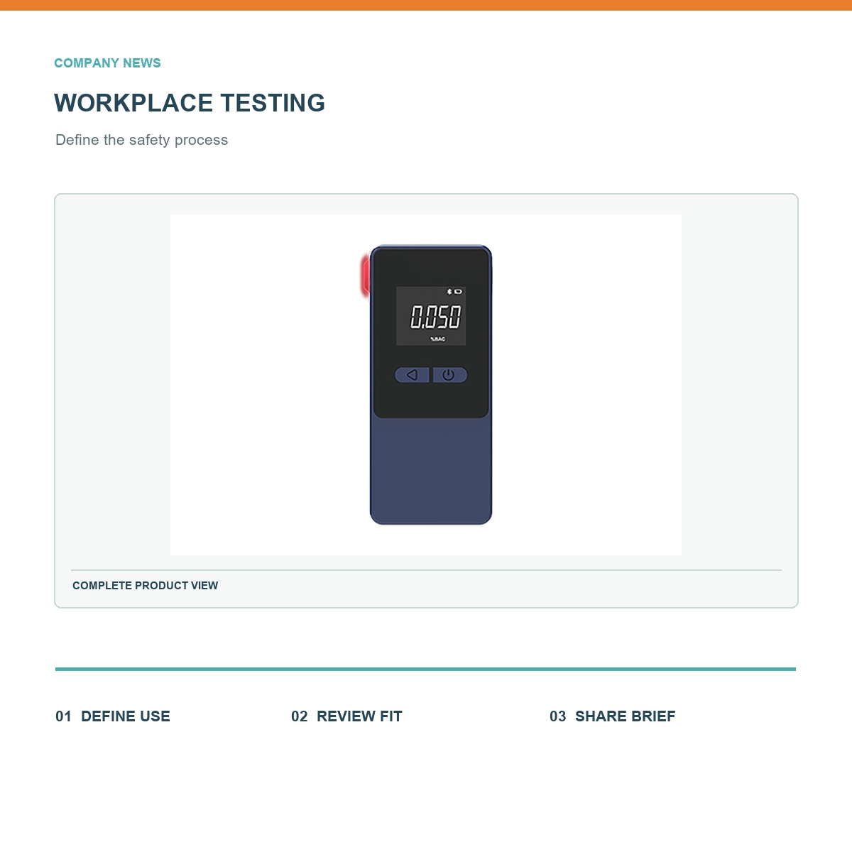 PESV workplace alcohol testing breathalyzer product planning visual