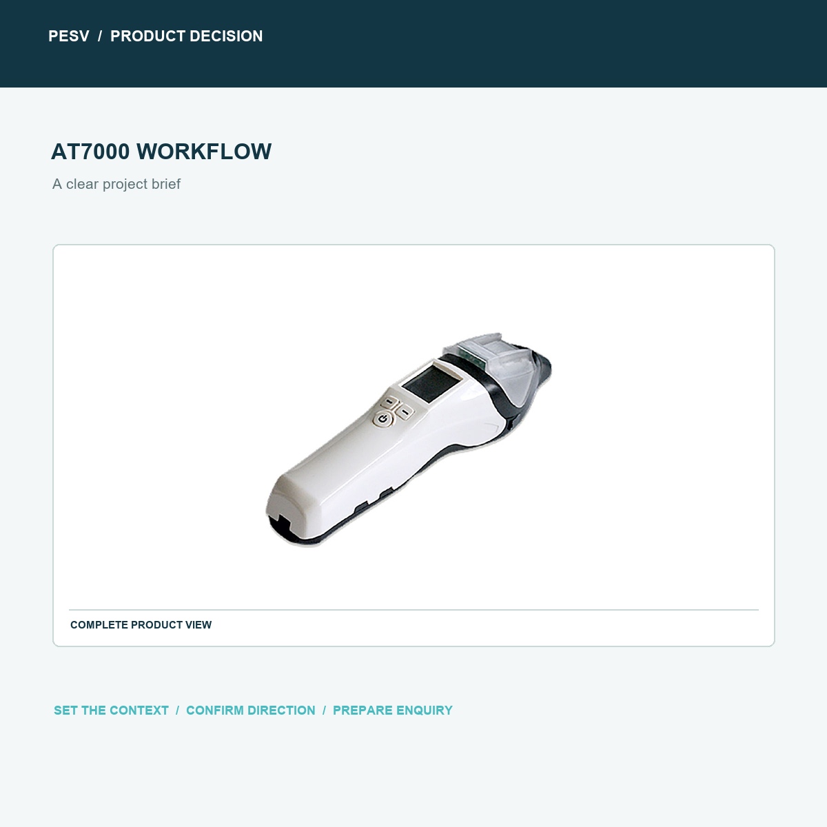 PESV AT7000 rapid screening breathalyzer workflow product planning visual