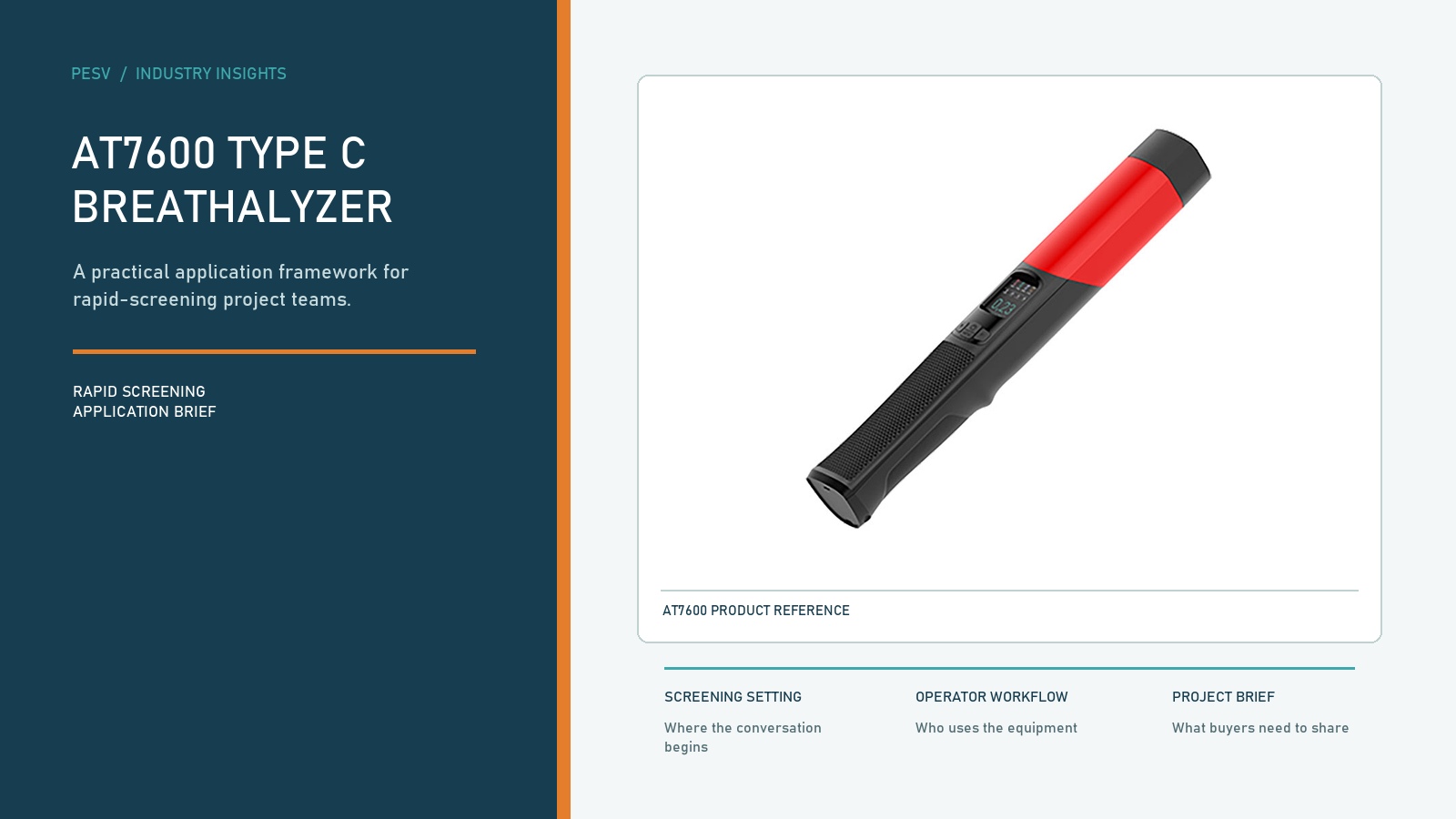 PESV AT7600 Type C breathalyzer application editorial product overview