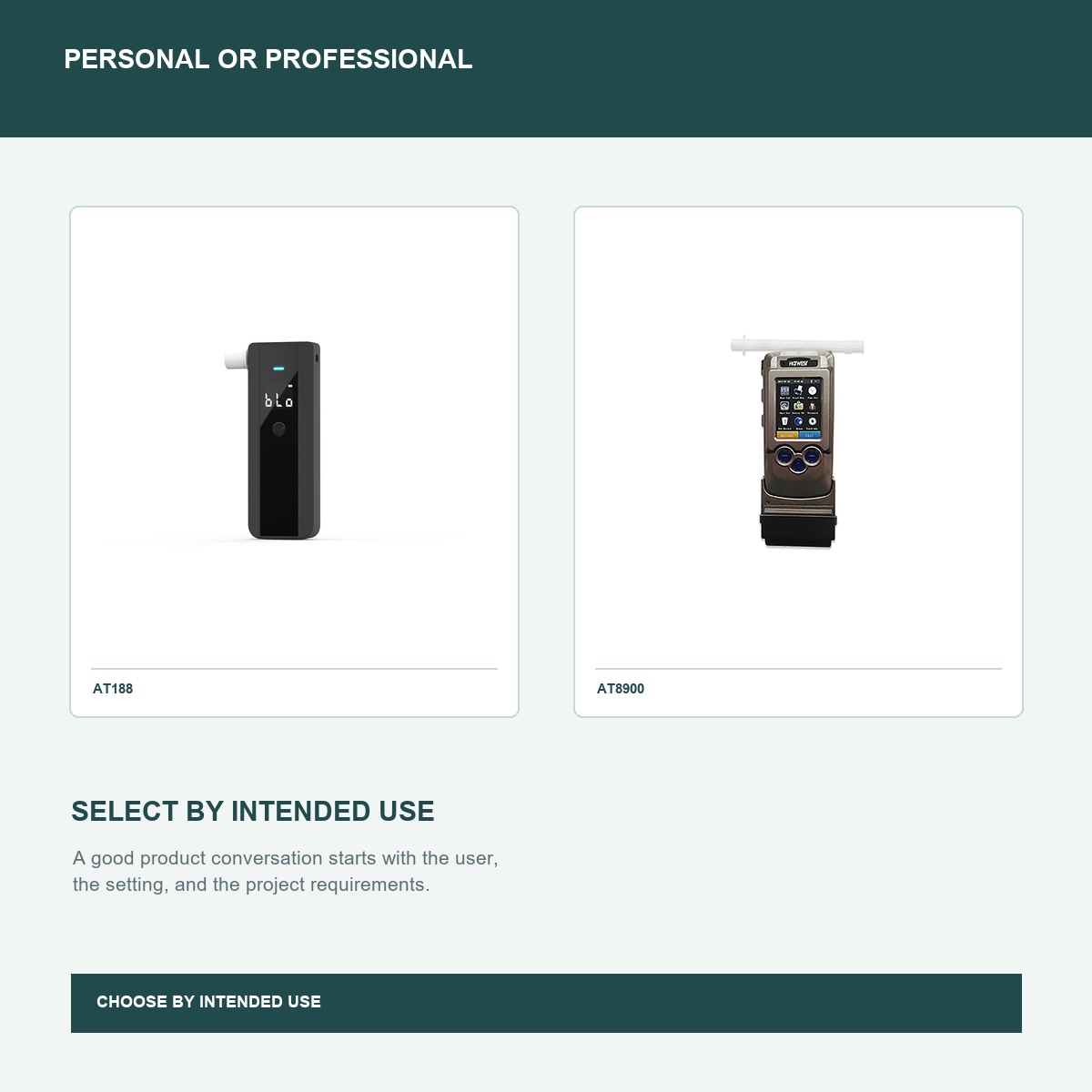 PESV personal alcohol tester vs professional breathalyzer product planning visual