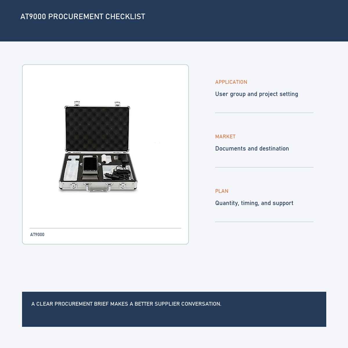 PESV AT9000 breathalyzer procurement checklist planning visual with complete official product image