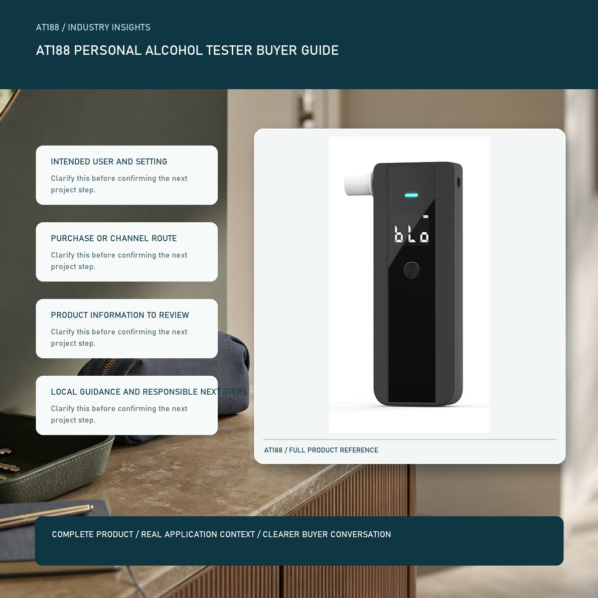 PESV AT188 personal alcohol tester buyer guide visual with a complete official AT188 product image