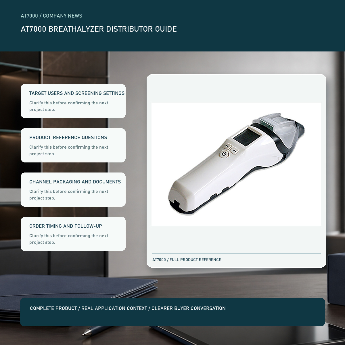 PESV AT7000 breathalyzer distributor guide visual with a complete official AT7000 product image
