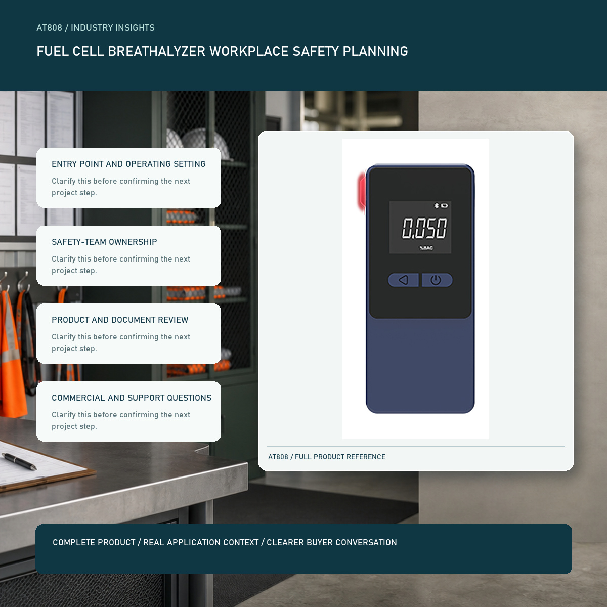 PESV fuel cell breathalyzer workplace safety planning visual with a complete official AT808 product image