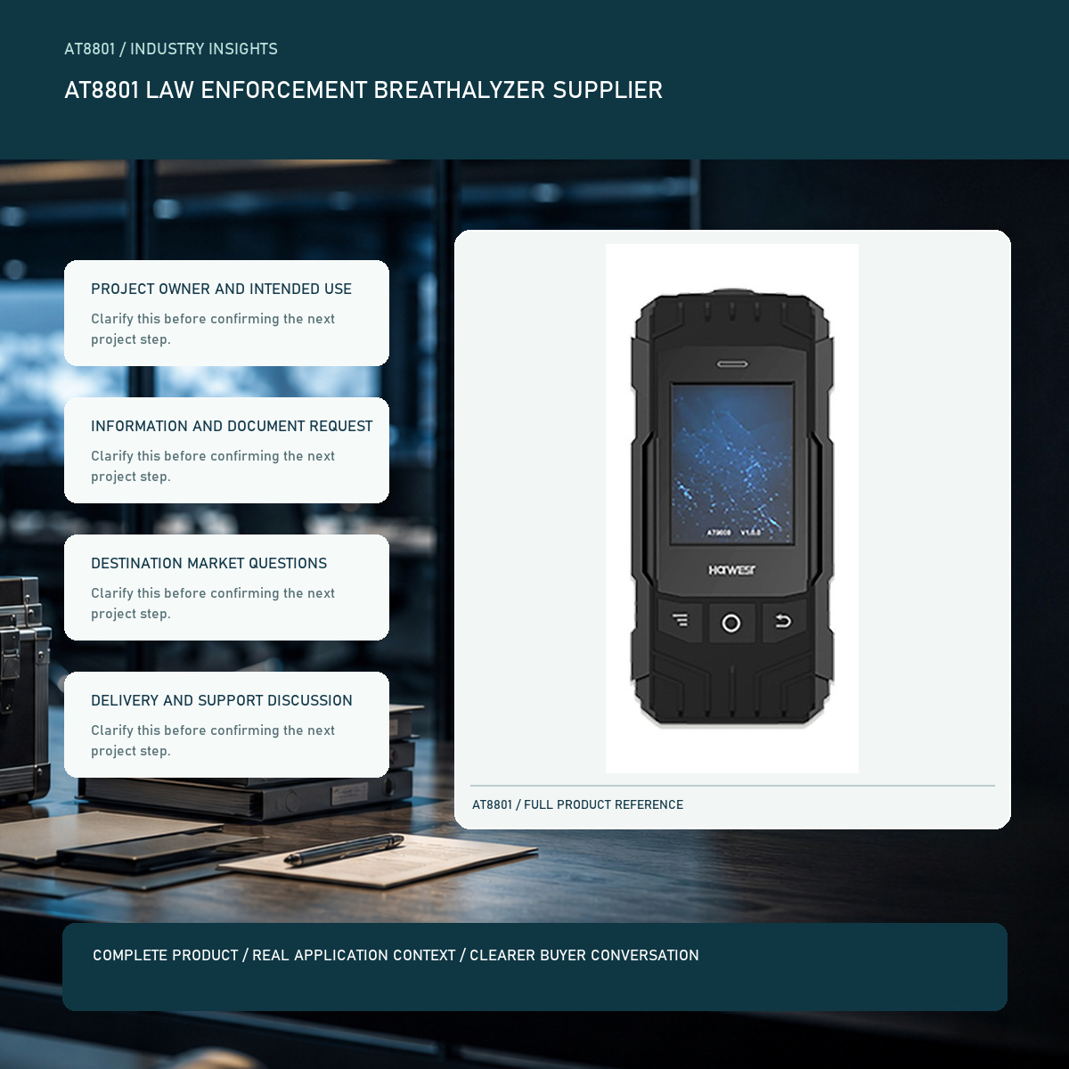 PESV AT8801 law enforcement breathalyzer supplier visual with a complete official AT8801 product image