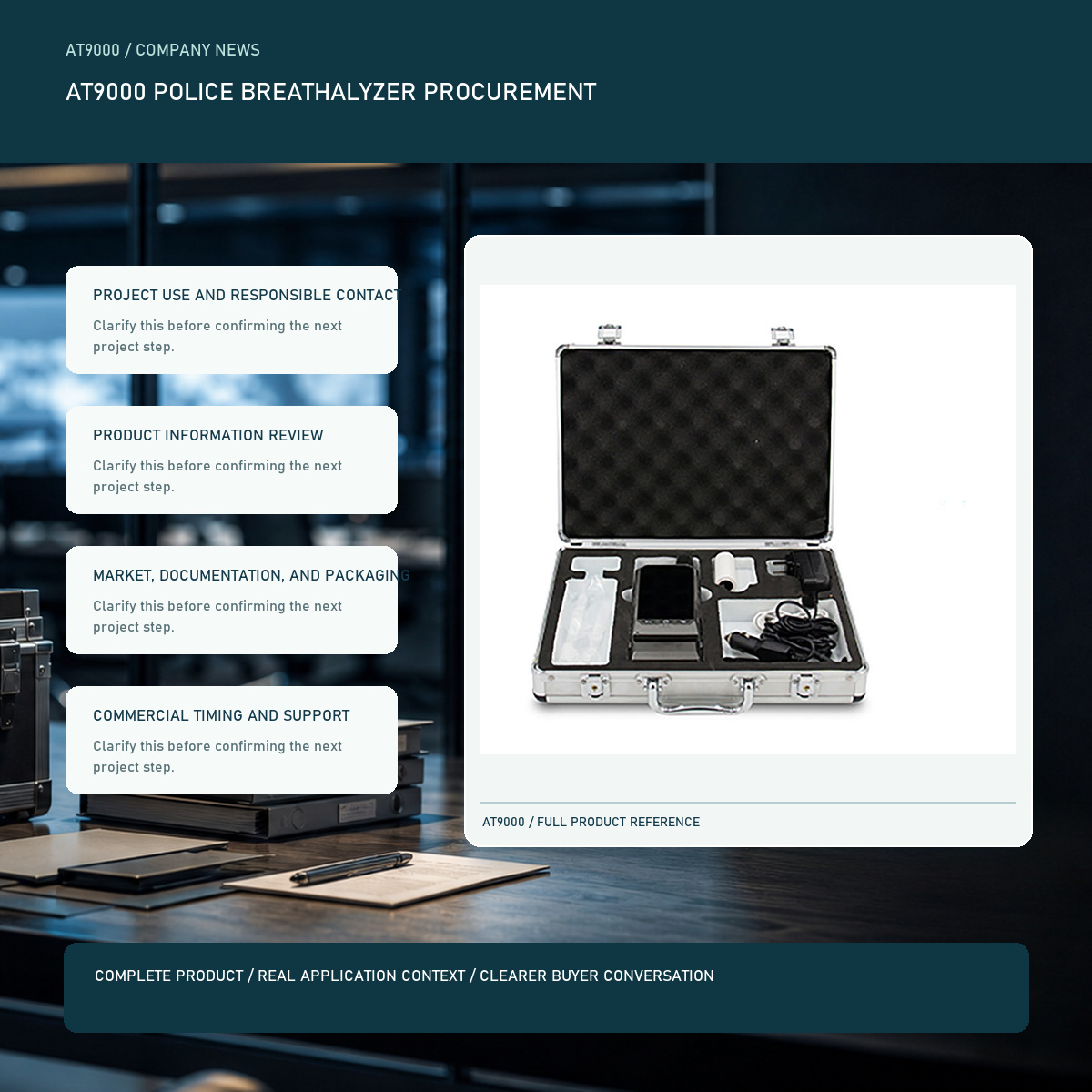 PESV AT9000 police breathalyzer procurement visual with a complete official AT9000 product image