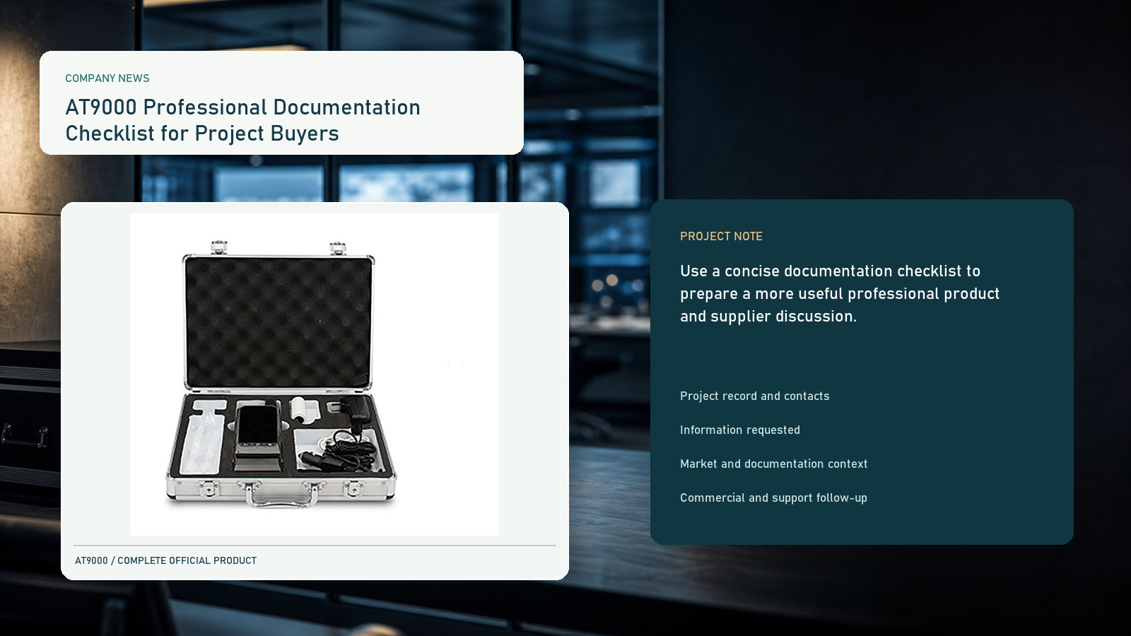 AT9000 Professional Documentation Checklist for Project Buyers