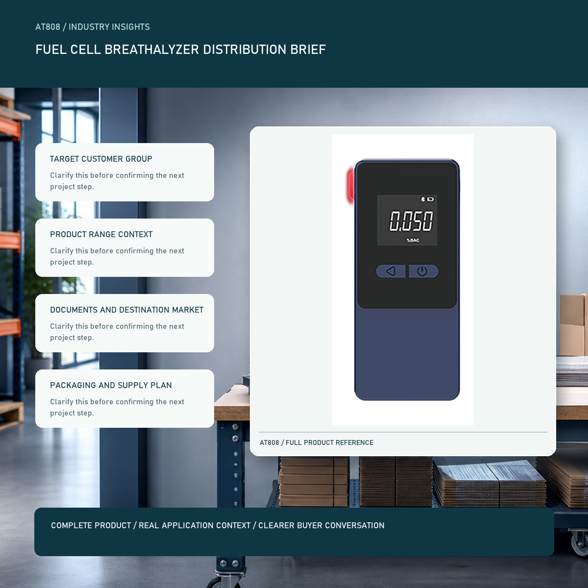 PESV fuel cell breathalyzer distribution brief visual with a complete official AT808 product image