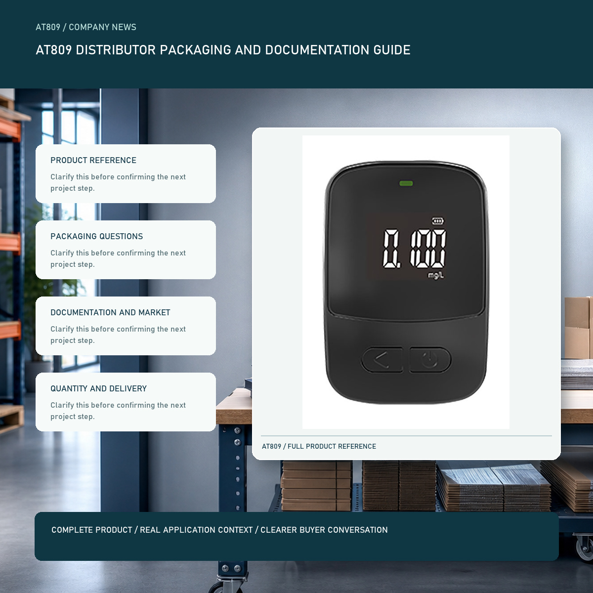 PESV AT809 distributor packaging and documentation guide visual with a complete official AT809 product image