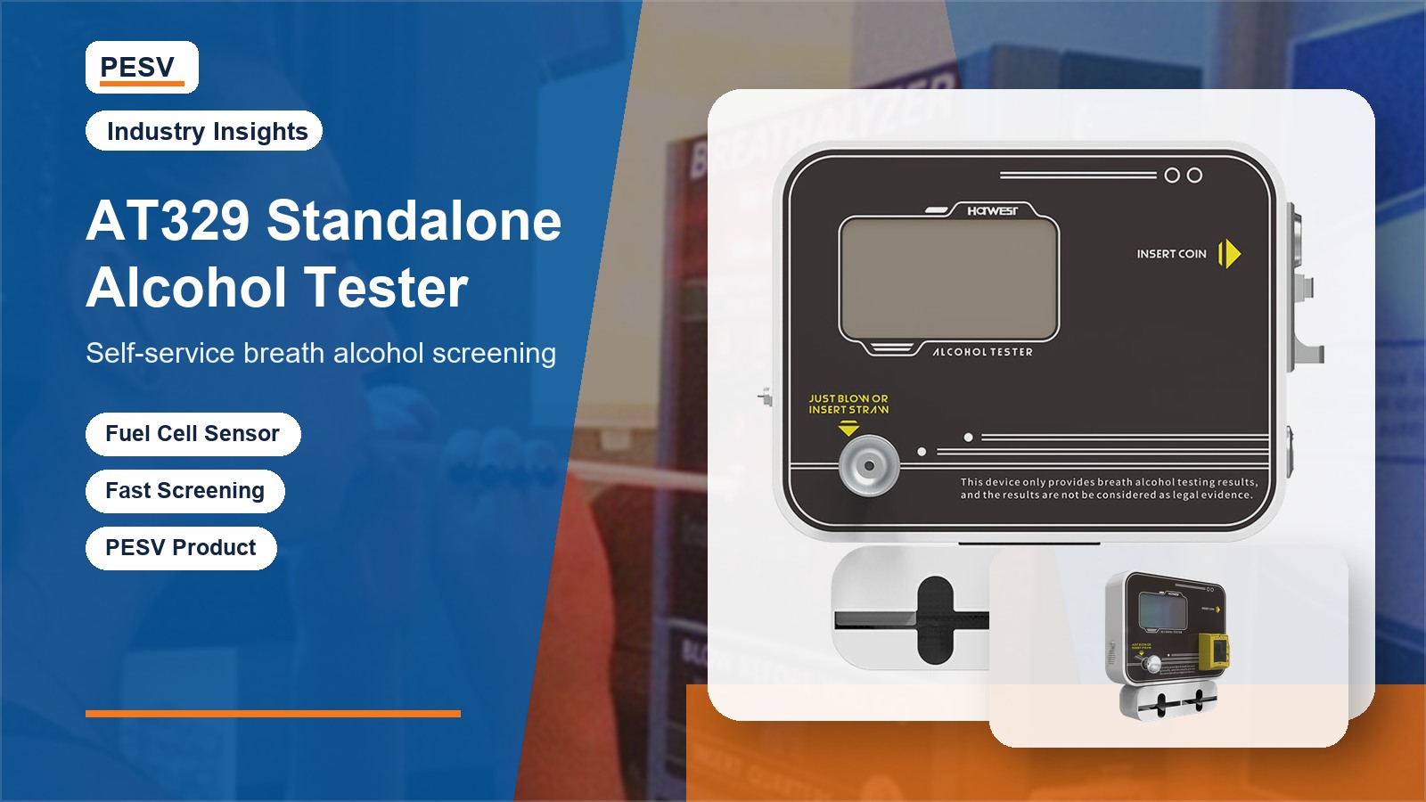 AT329 Standalone Alcohol Tester for Self-Service Breath Alcohol Screening