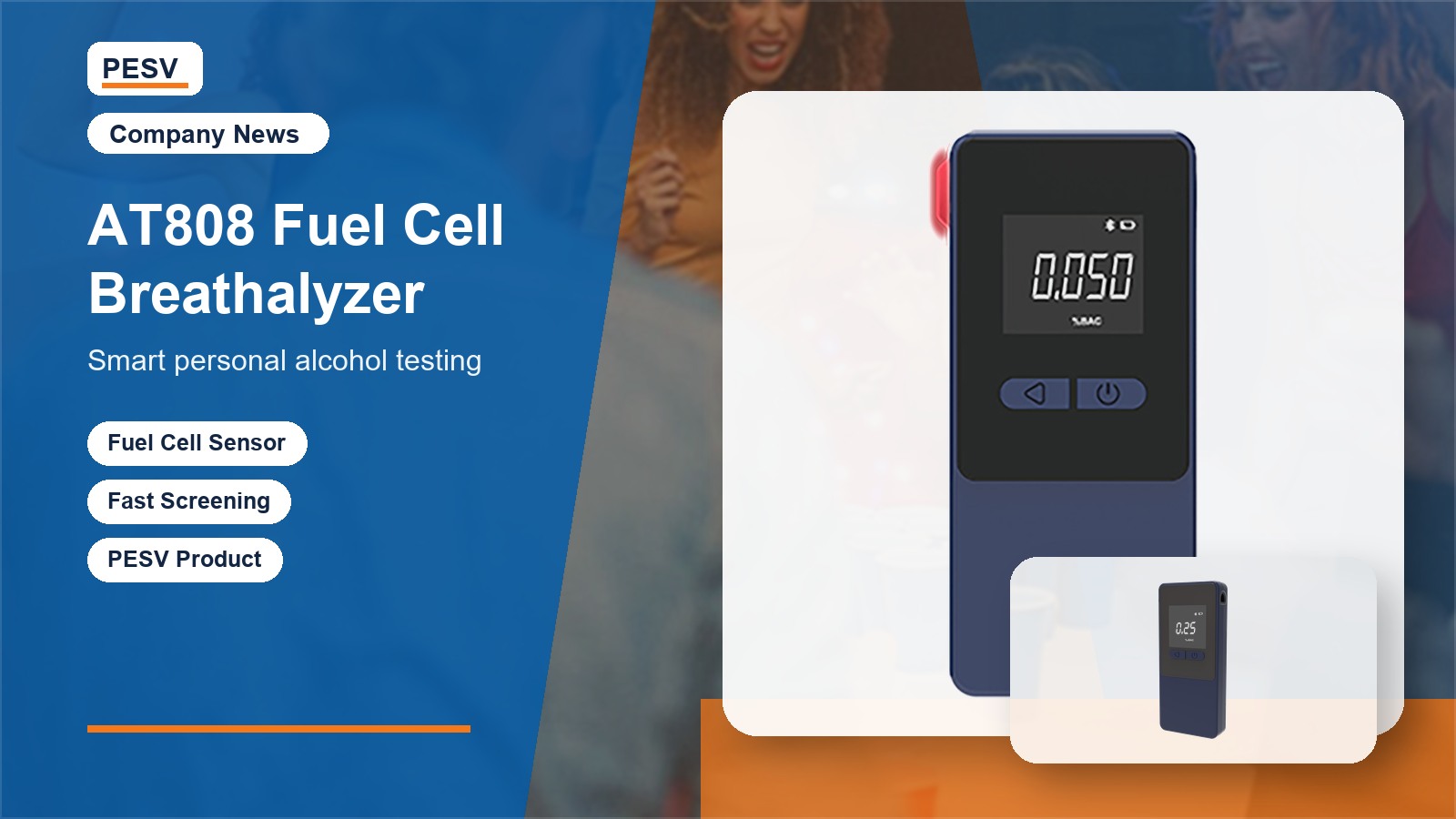 PESV Spotlights AT808 Fuel Cell Breathalyzer for Smart Personal Alcohol Testing