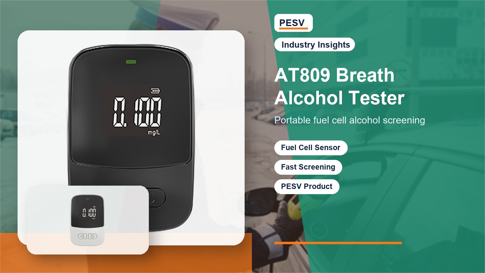 AT809 breath alcohol tester for portable fuel cell alcohol screening
