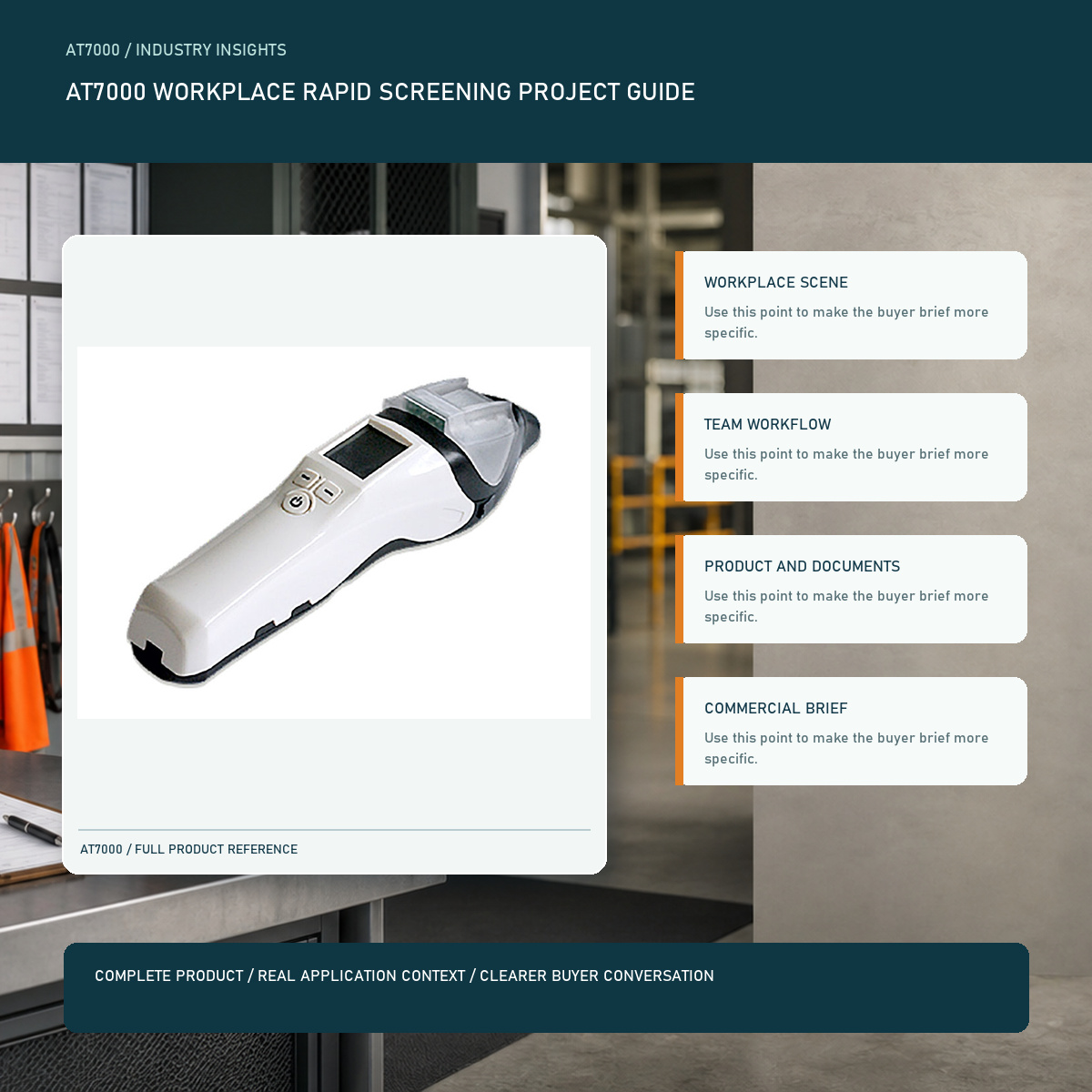 PESV AT7000 workplace rapid screening project guide visual with a complete official AT7000 product image
