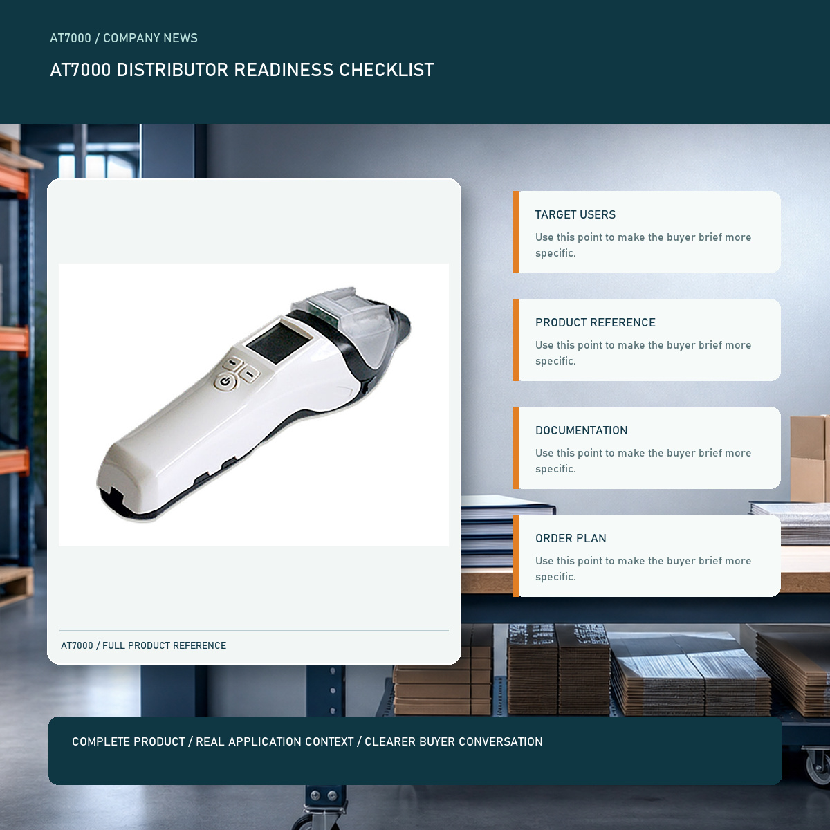 PESV AT7000 distributor readiness checklist visual with a complete official AT7000 product image