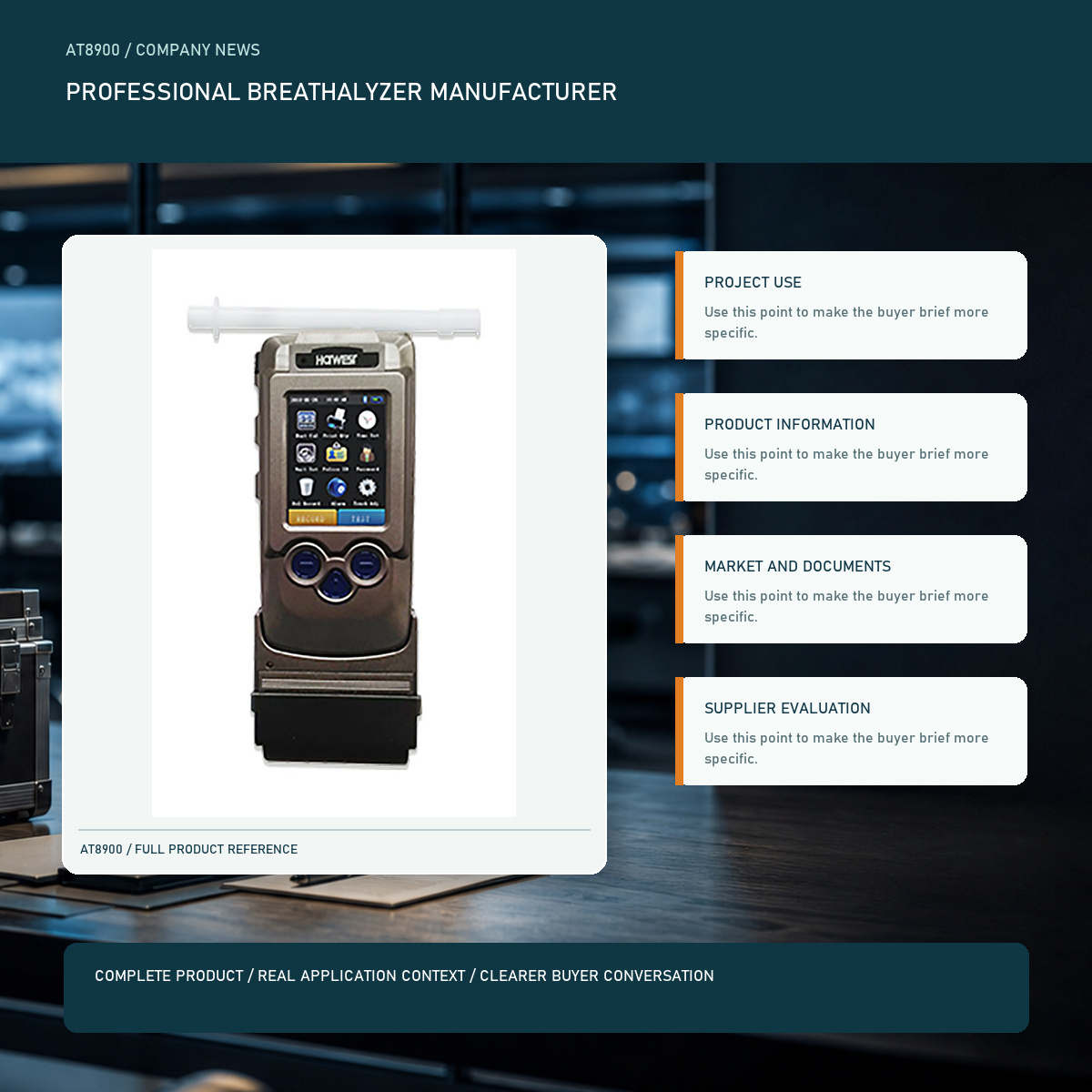 PESV professional breathalyzer manufacturer visual with a complete official AT8900 product image