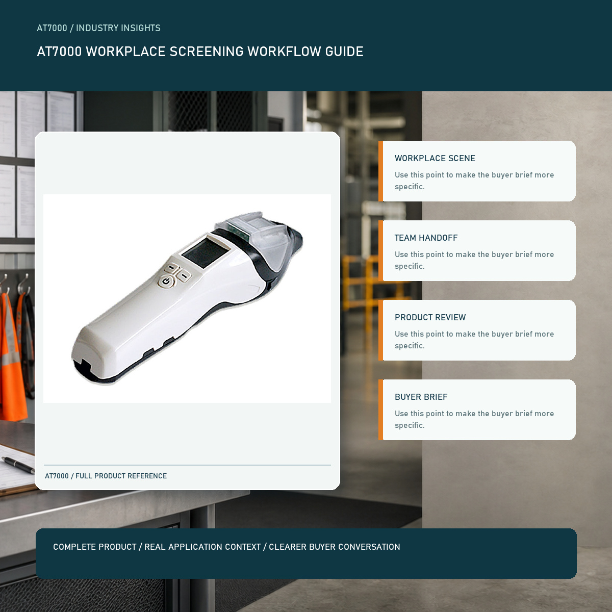 PESV AT7000 workplace screening workflow guide visual with a complete official AT7000 product image