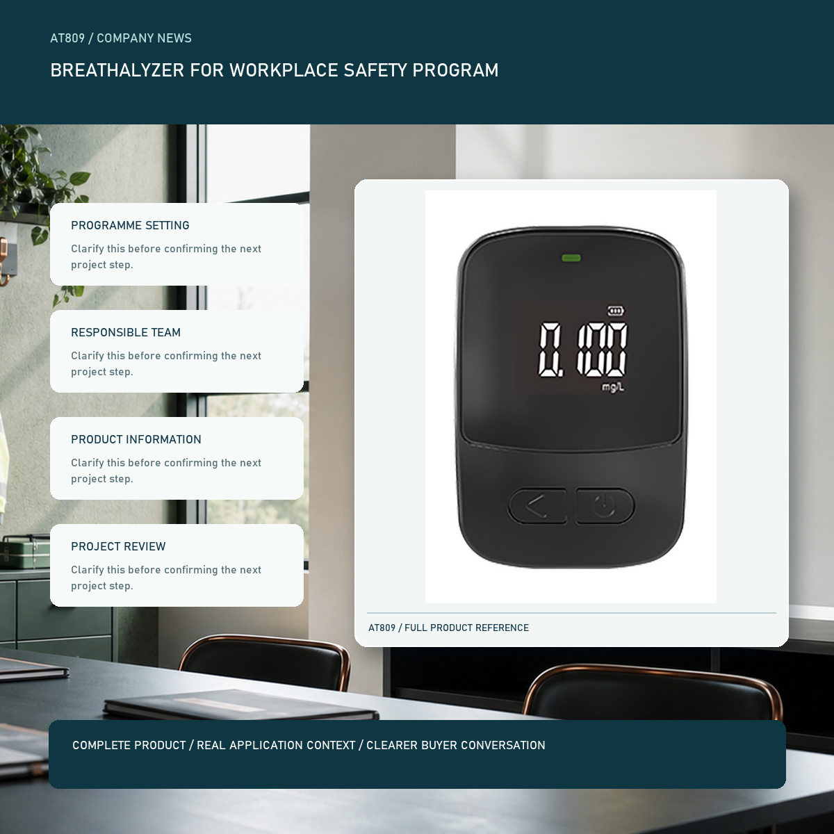 PESV breathalyzer for workplace safety program visual with a complete official AT809 product image