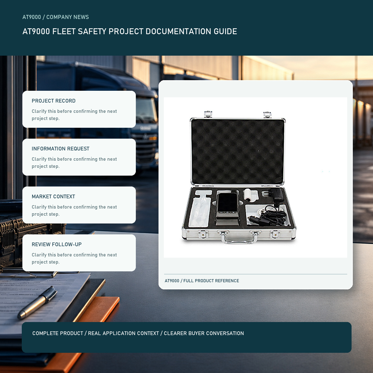 PESV AT9000 fleet safety project documentation guide visual with a complete official AT9000 product image