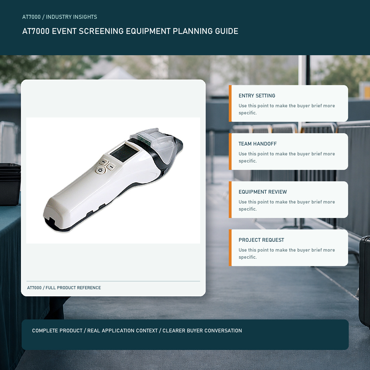PESV AT7000 event screening equipment planning guide visual with a complete official AT7000 product image