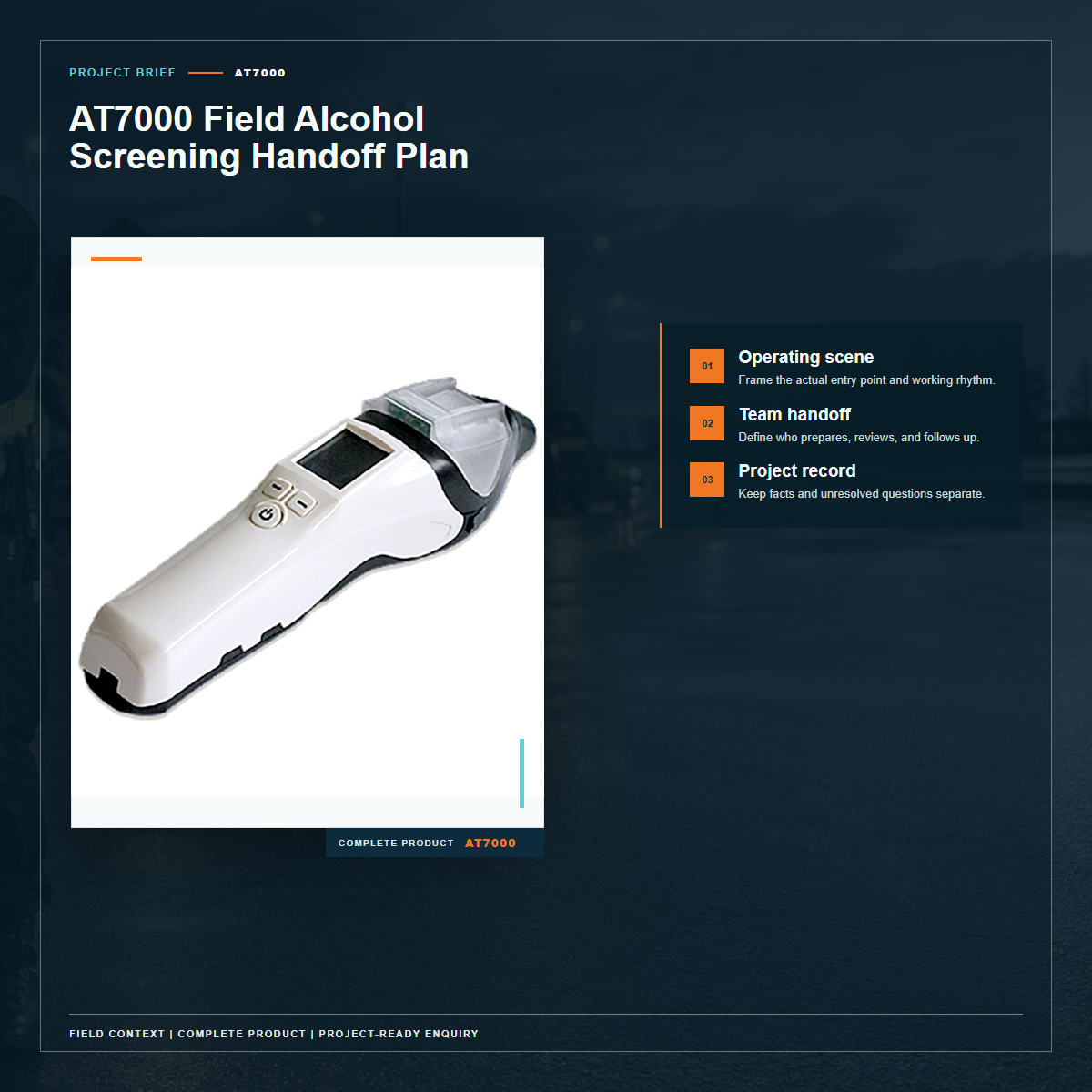 Complete official PESV AT7000 product photo supporting AT7000 field alcohol screening handoff plan in a tightly framed product-first layout