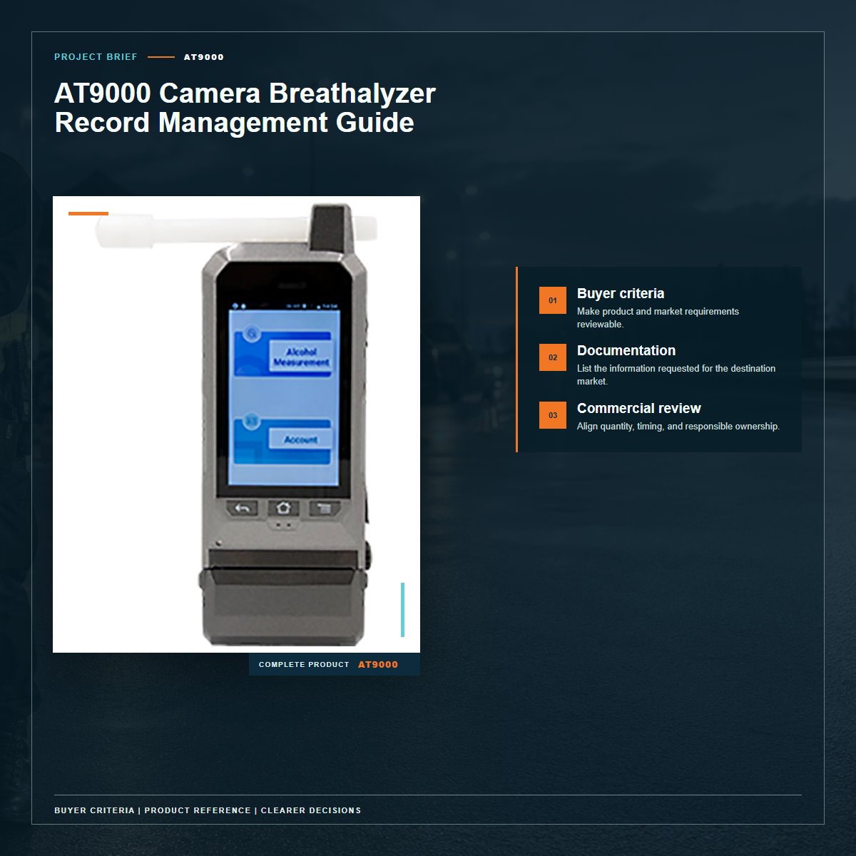 Complete official PESV AT9000 product photo supporting AT9000 camera breathalyzer record management guide in a tightly framed product-first layout
