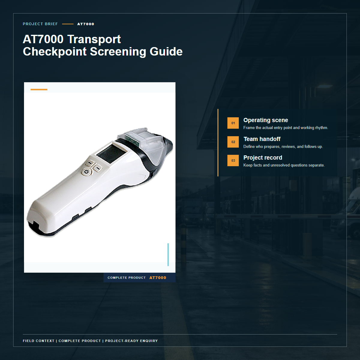 Complete official PESV AT7000 product photo supporting AT7000 transport checkpoint screening guide in a tightly framed product-first layout