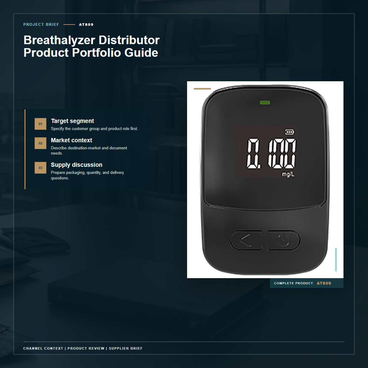 Complete official PESV AT809 product photo supporting breathalyzer distributor product portfolio guide in a tightly framed product-first layout