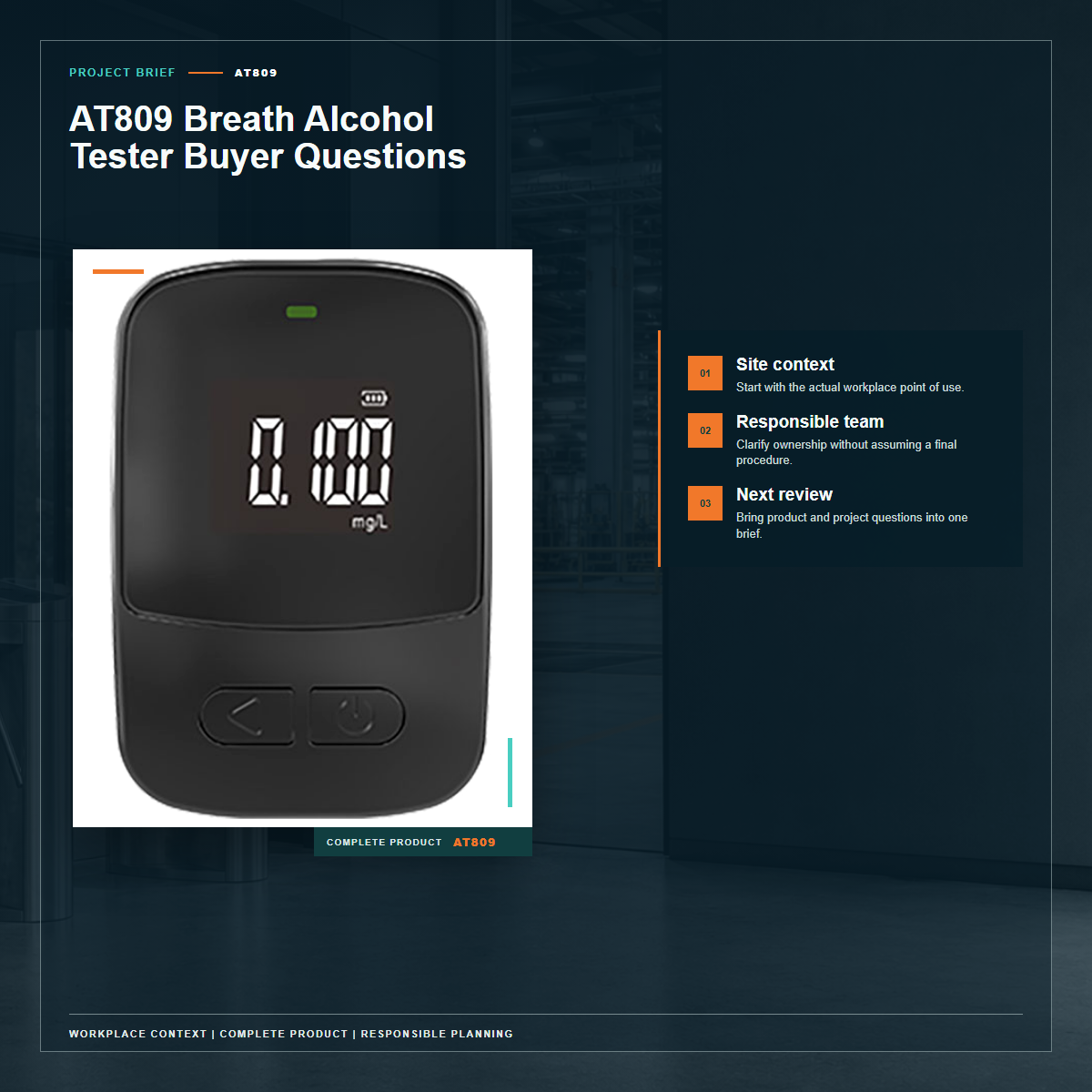 Complete official PESV AT809 product photo supporting AT809 breath alcohol tester buyer questions in a tightly framed product-first layout