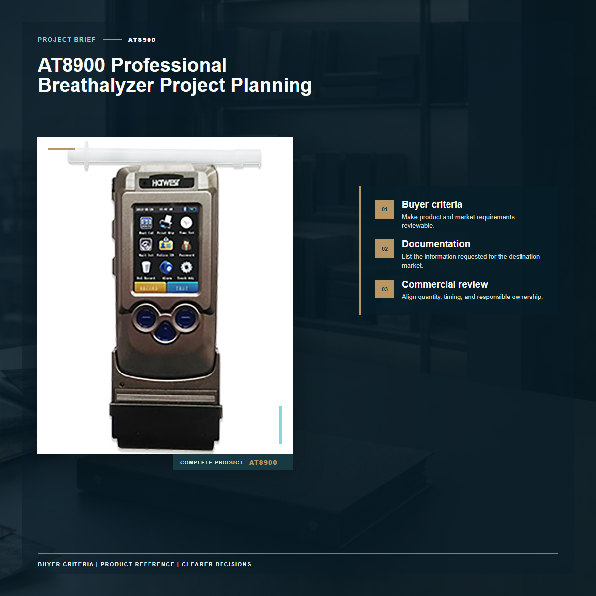 Complete official PESV AT8900 product photo supporting AT8900 professional breathalyzer project planning in a tightly framed product-first layout