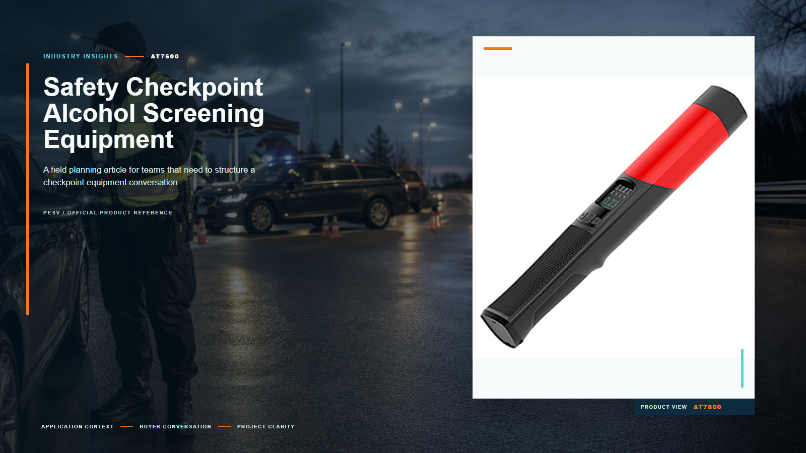 Safety Checkpoint Alcohol Screening Equipment Planning