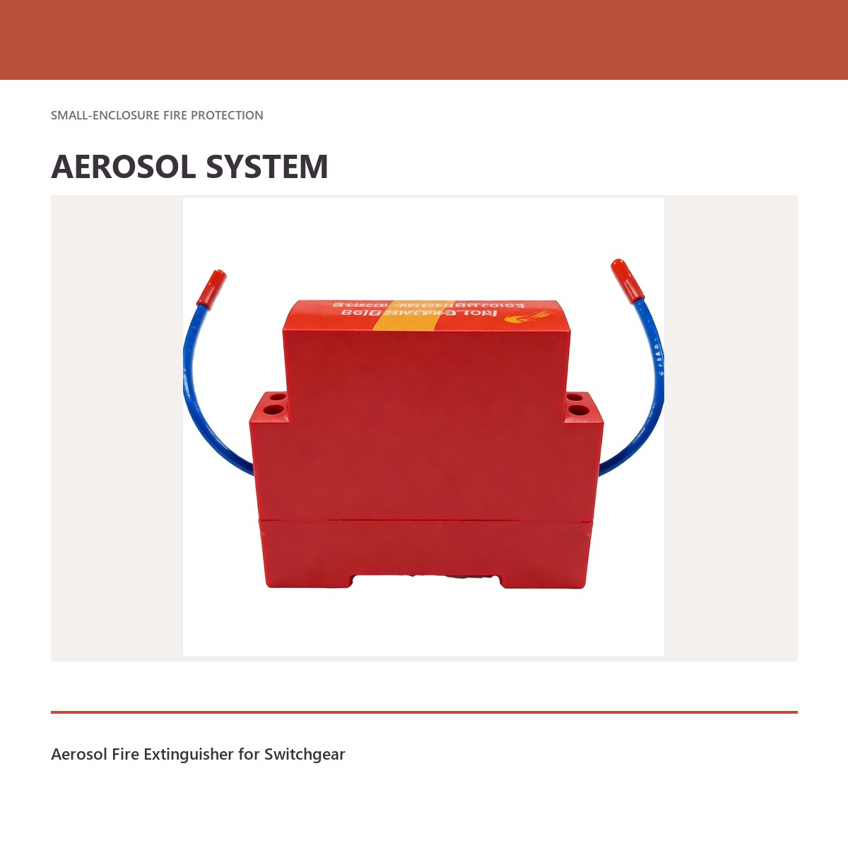 Aerosol Fire Extinguisher product view for aerosol fire extinguisher for switchgear