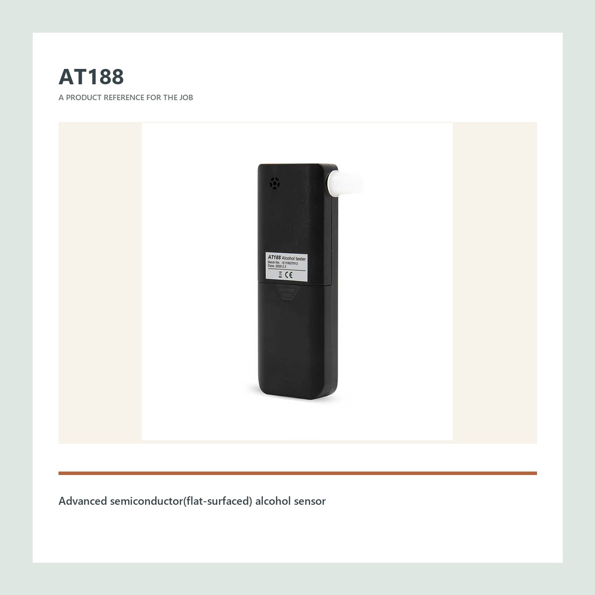 AT188 product view for personal breathalyzer manufacturer