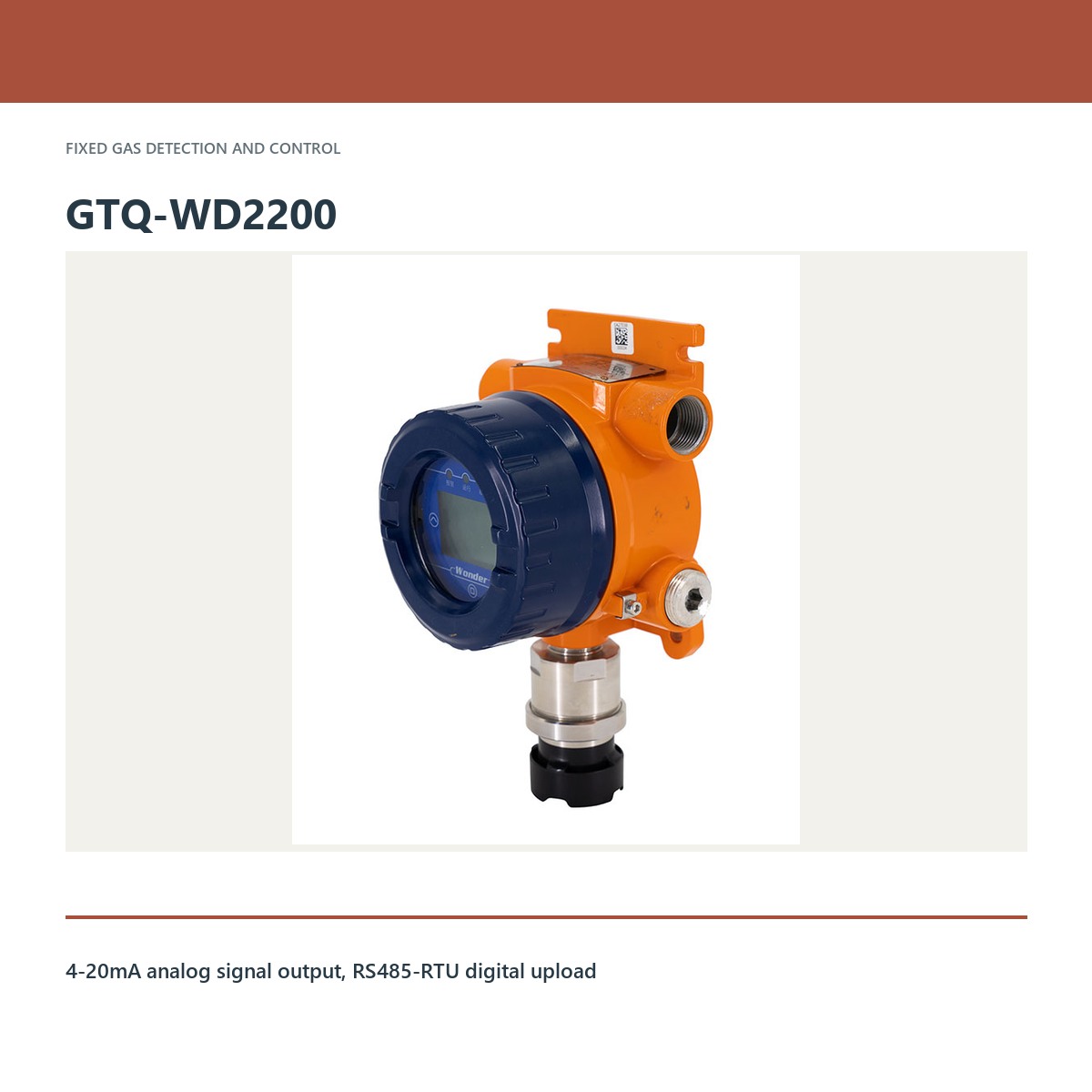 GTQ-WD2200 product view for fixed gas detector manufacturer