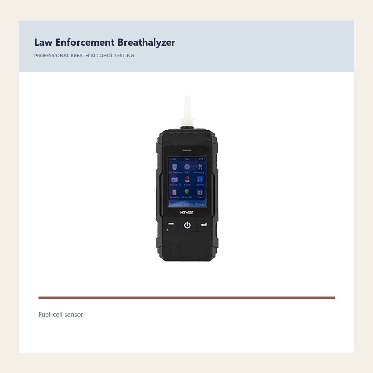AT8801 product view for police breathalyzer manufacturer