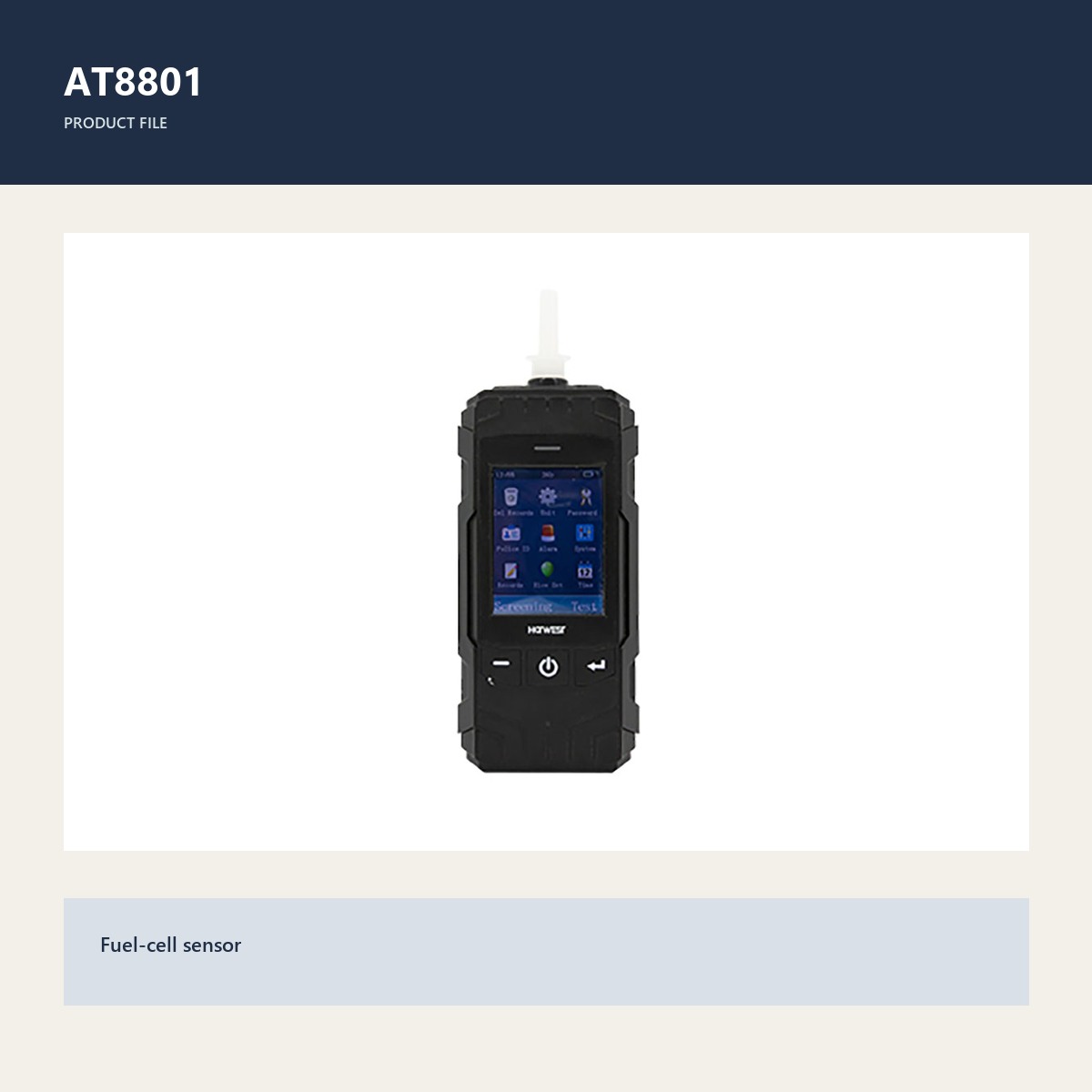 AT8801 product view for police breathalyzer supplier