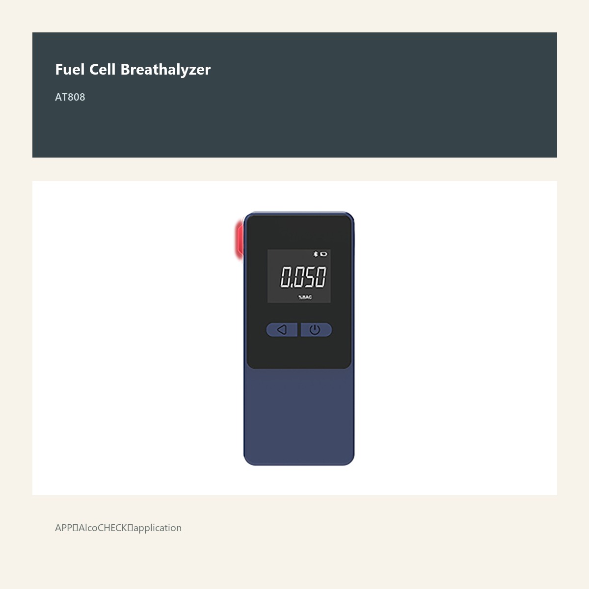 AT808 product view for consumer alcohol tester supplier