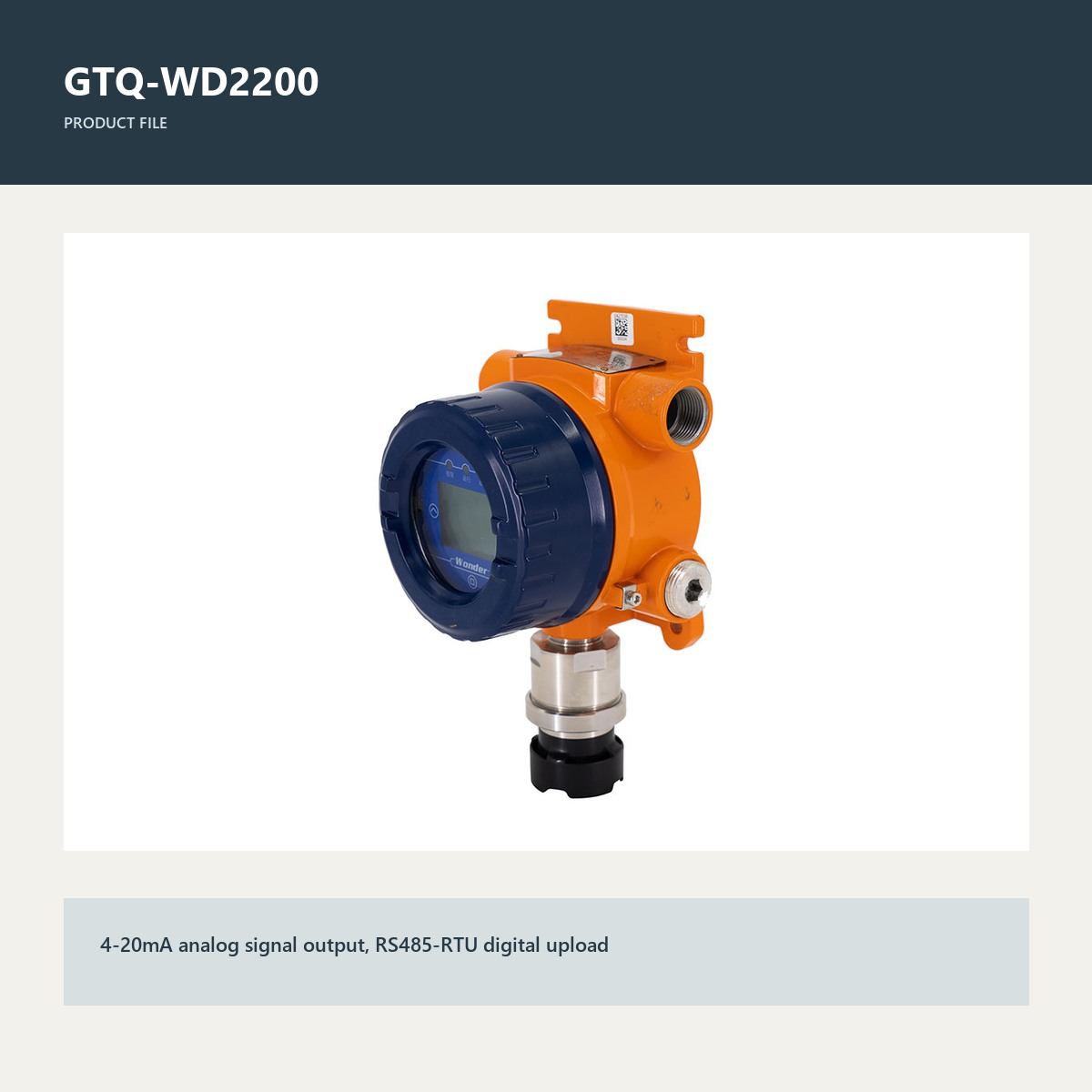 GTQ-WD2200 product view for ip66 fixed gas detector