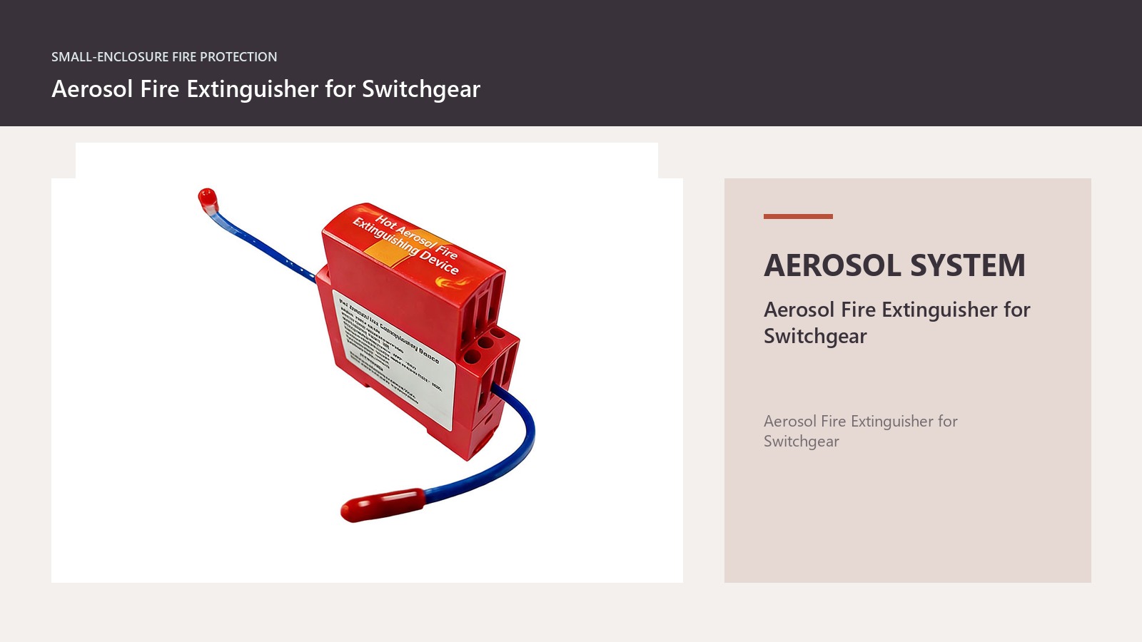 Automatic Aerosol Fire Extinguisher: Questions to Settle Before Deployment