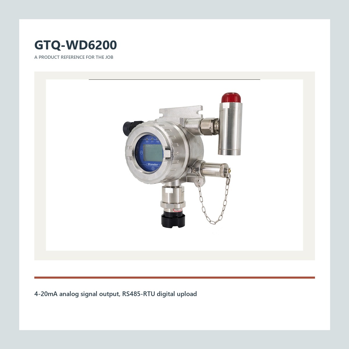 GTQ-WD6200 product view for fixed gas detector with three relays