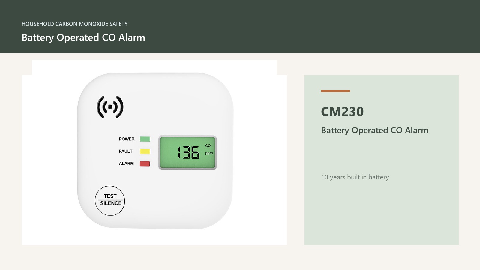 Where the CM230 Belongs in a Residential Carbon Monoxide Alarm Specification