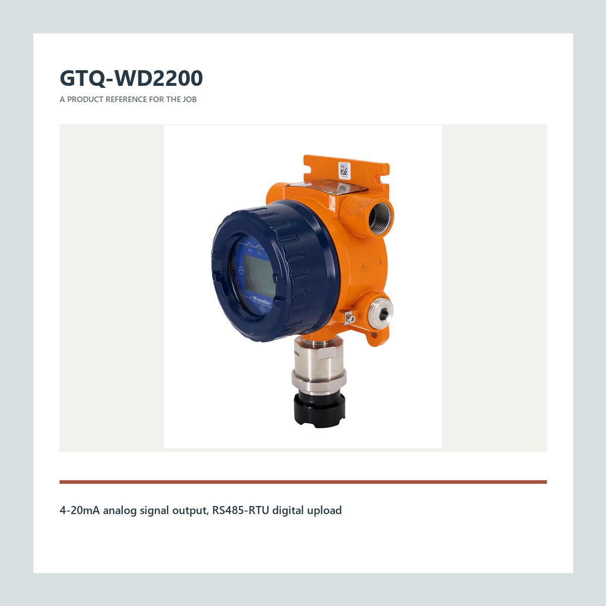 GTQ-WD2200 product view for fixed gas detector for petrochemical plant