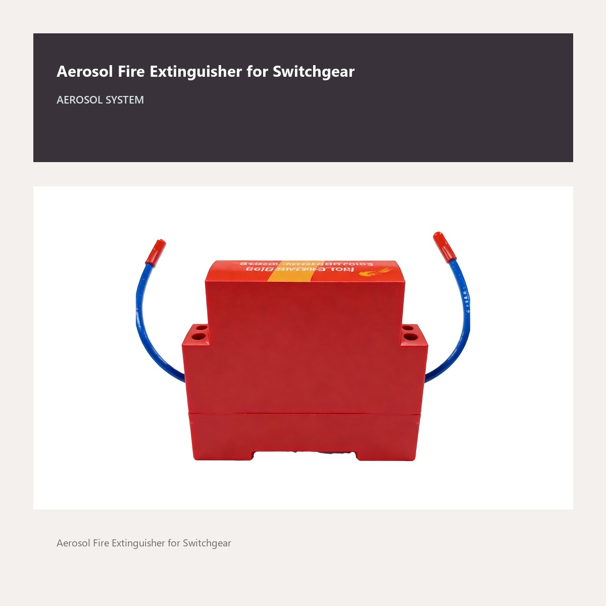 Aerosol Fire Extinguisher product view for adhesive mounted aerosol fire extinguisher
