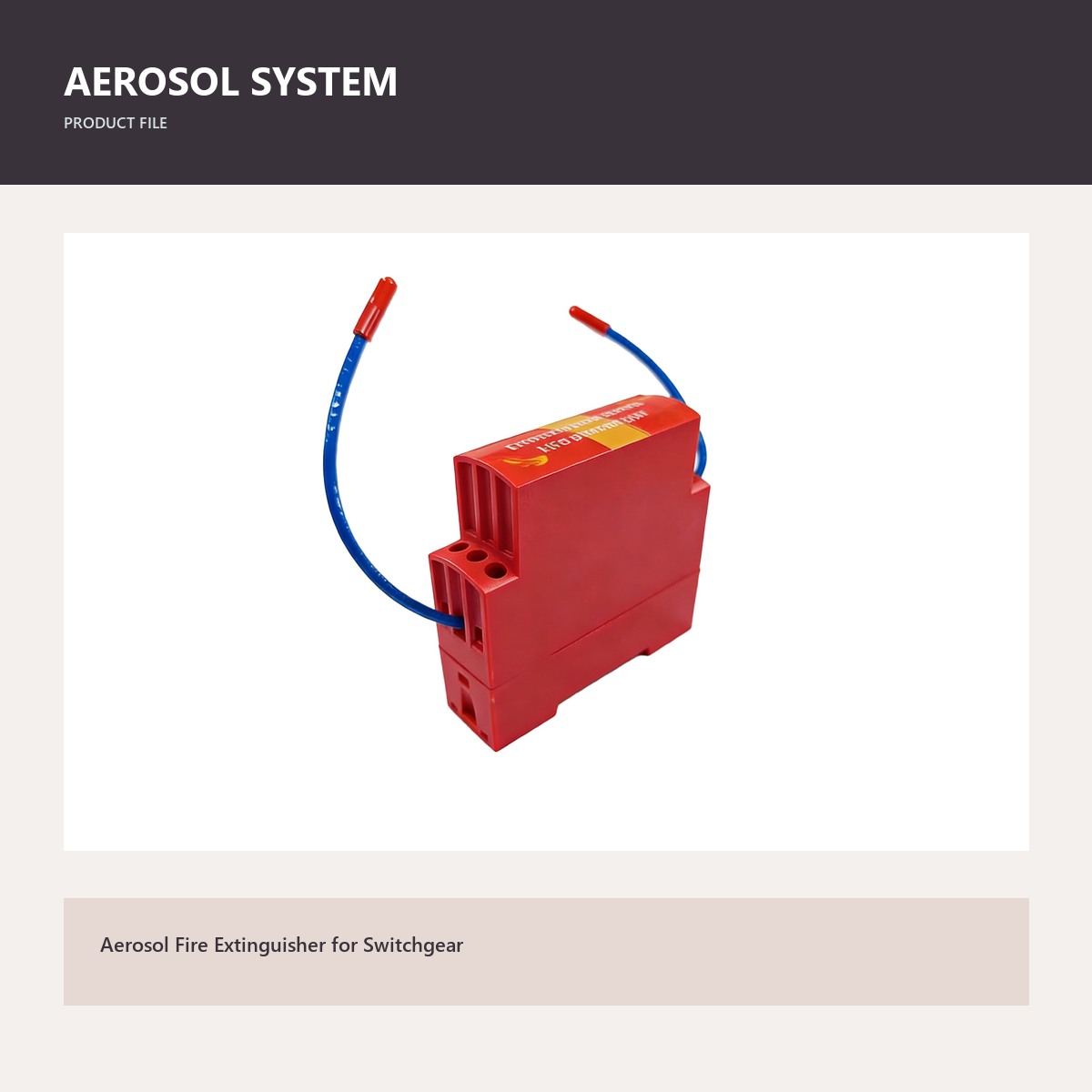 Aerosol Fire Extinguisher product view for din rail aerosol fire extinguisher