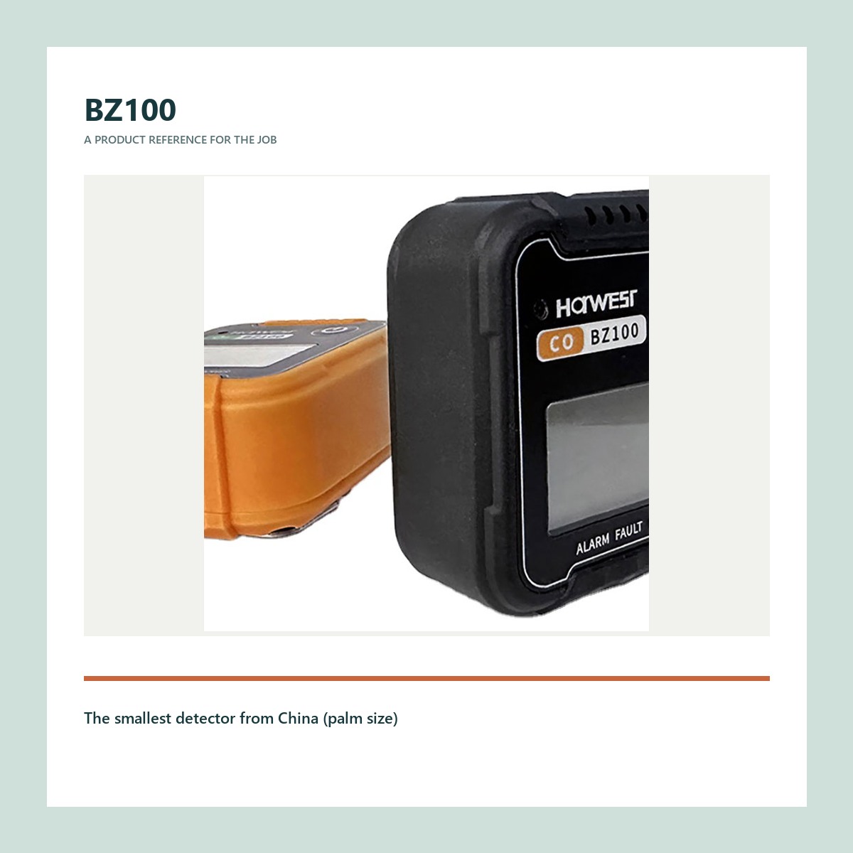 BZ100 product view for portable gas detector for petrochemical plants
